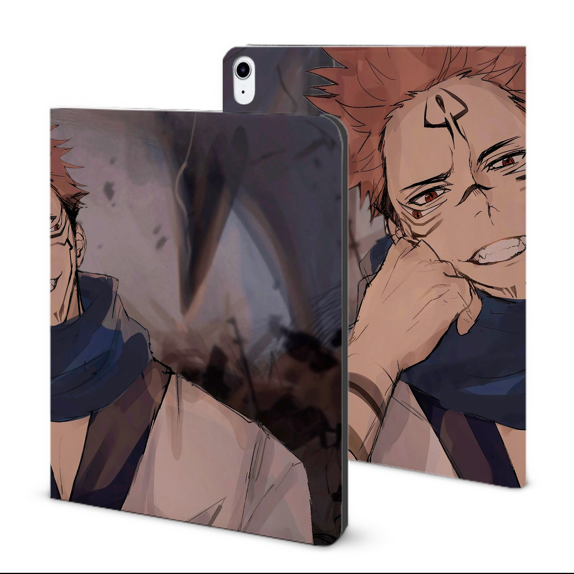 （画像用） 呪術廻戦 Jujutsu Kaisen IPad ケース ブック型 PUレザー TPU 耐衝撃 軽量 薄型 ペン収納なし 全面保護 IPad 各モデル対応